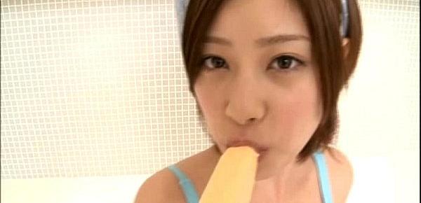  Ayaka Noda japanese idol downblouse blue top
